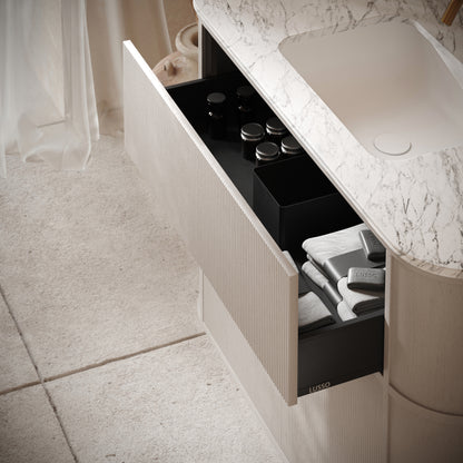 Cheval Velvet Beige Freestanding Vanity Unit With Basin 1200mm