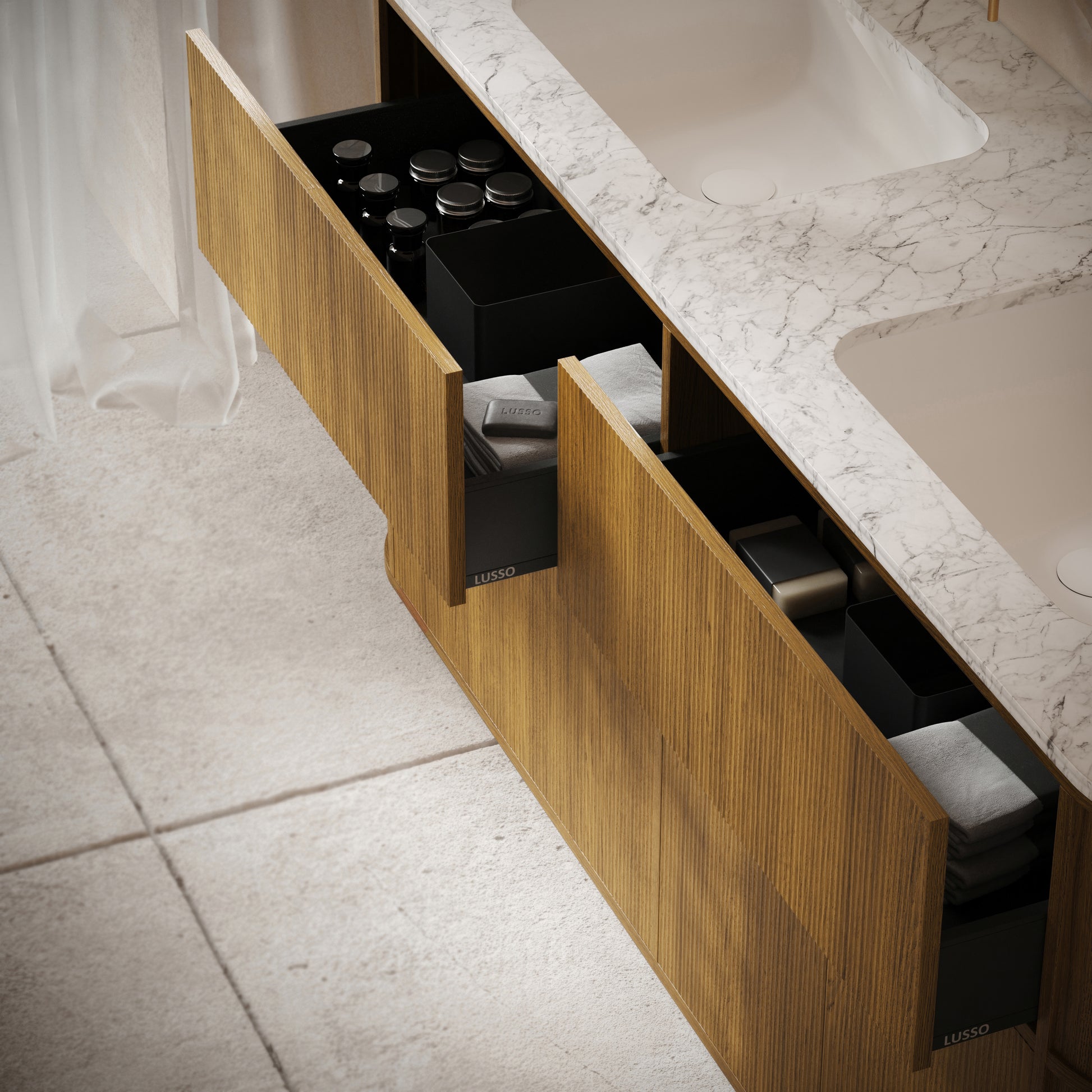 Cheval Honey Oak Floorstanding Vanity Unit with Basin 1800mm