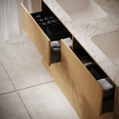 Cheval Natural Oak Freestanding Vanity Unit With Basin 1800mm