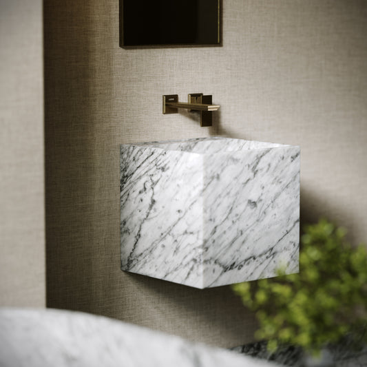 Cino Carrara Marble Wall Hung Basin 400mm