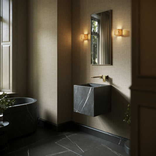 Cino Pietra Grey Marble Wall Hung Basin 400mm