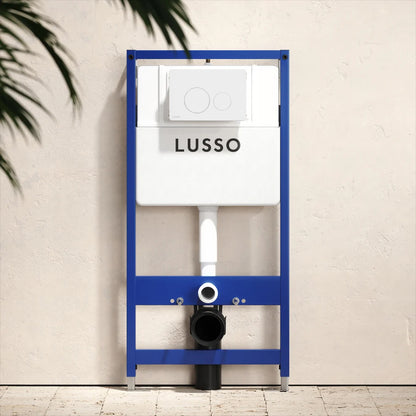 Senza Concealed Dual Flush Cistern & Frame with Round Flush Plate