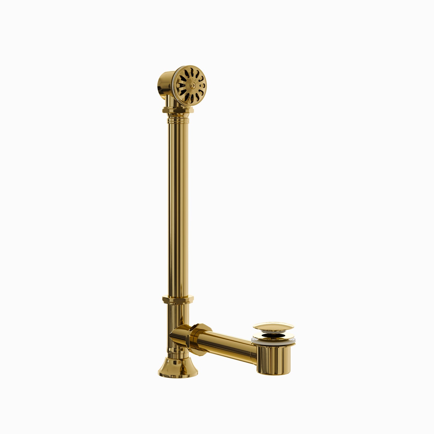 Deco Polished Brass Universal Exposed Bath Overflow Waste Kit