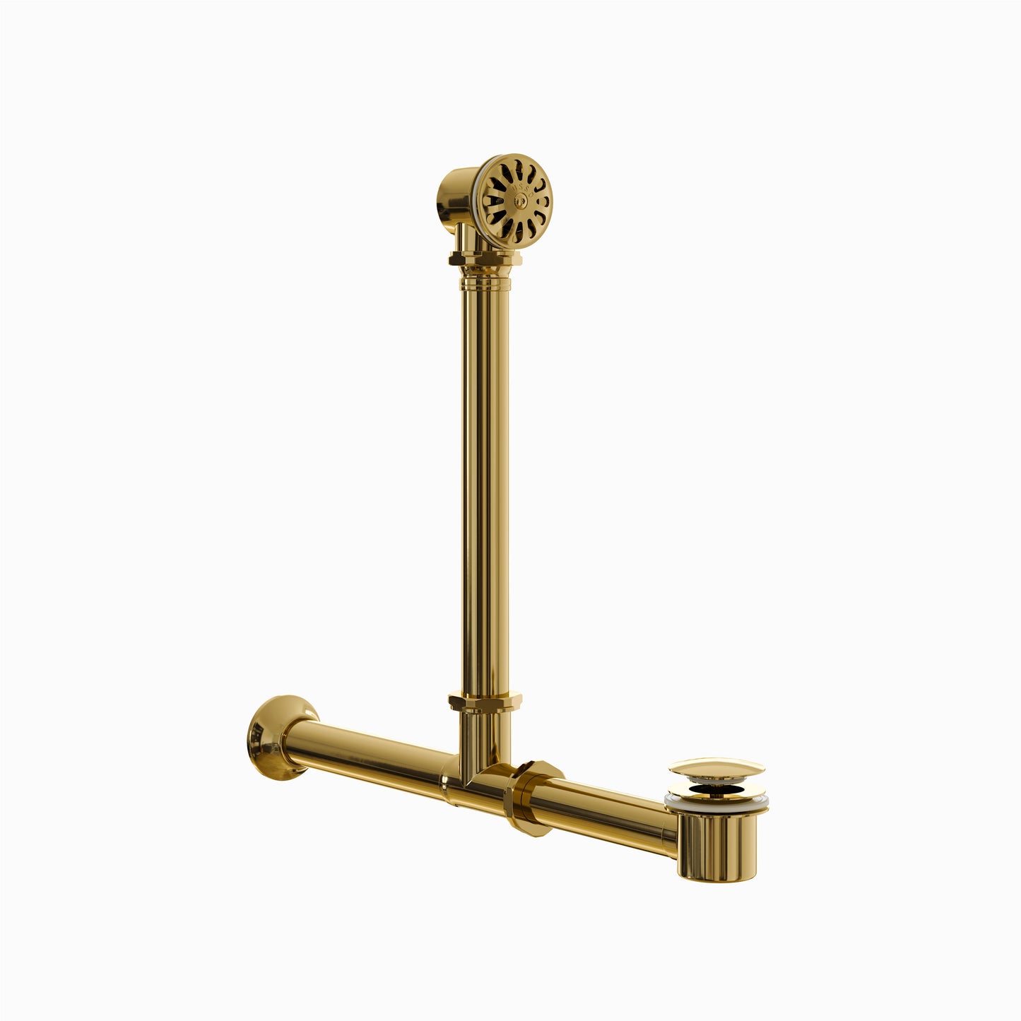 Deco Polished Brass Universal Exposed Bath Overflow Waste Kit
