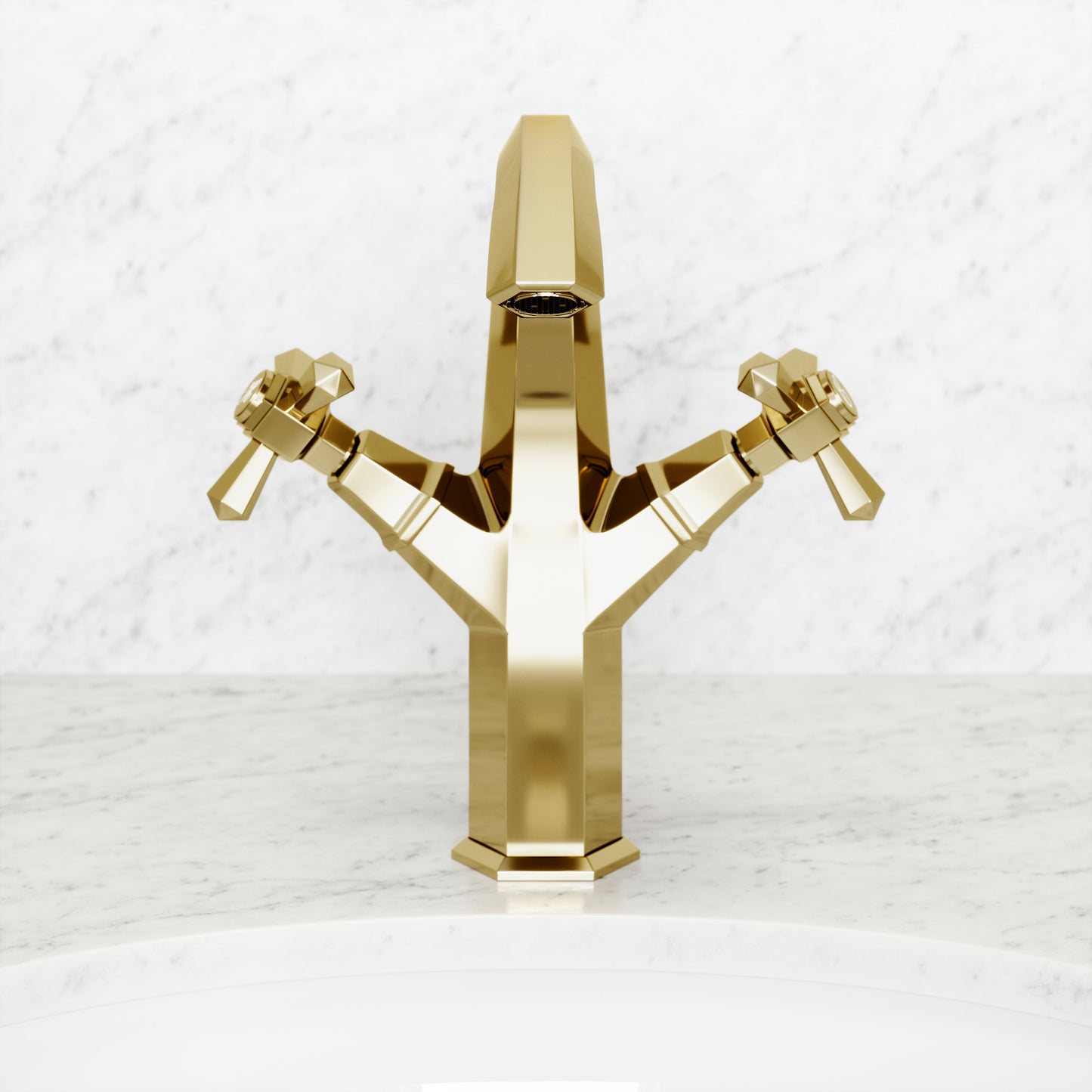 Eton Polished Brass Tall Basin Mixer Tap