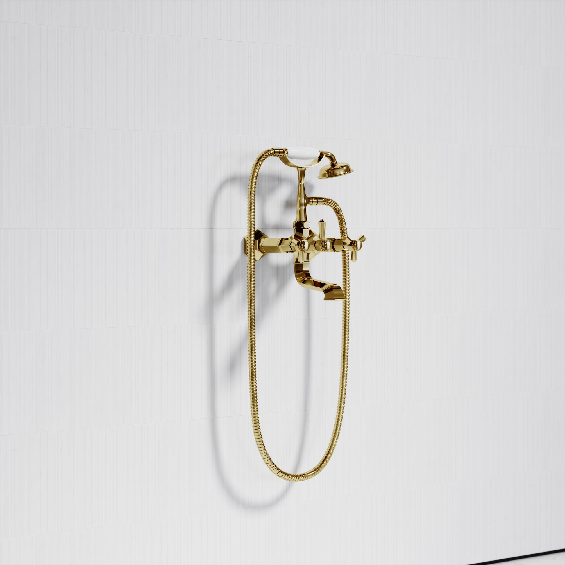 Eton Polished Brass Wall Mounted Bath Shower Tap