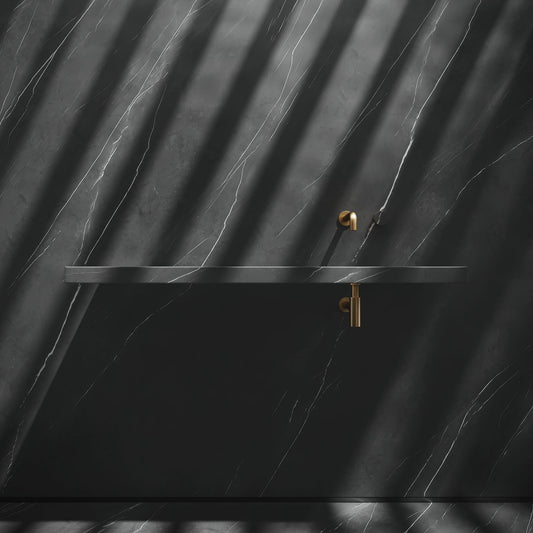 Levitare Pietra Grey Marble Ultra Thin Wall Mounted Basin 1200mm (Offset Waste)