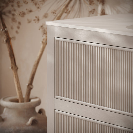 Hampton Velvet Beige Floorstanding Vanity Unit with Matte White Basin 1200mm