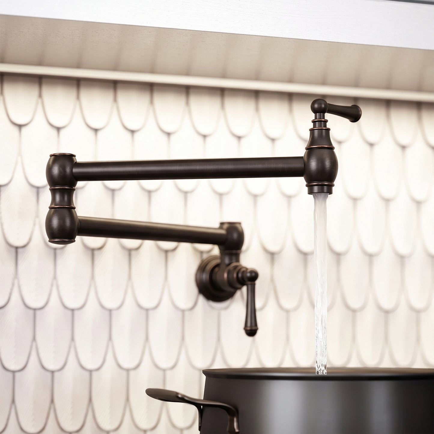 Kempton Traditional Kitchen Pot Filler Tap Deep Bronze