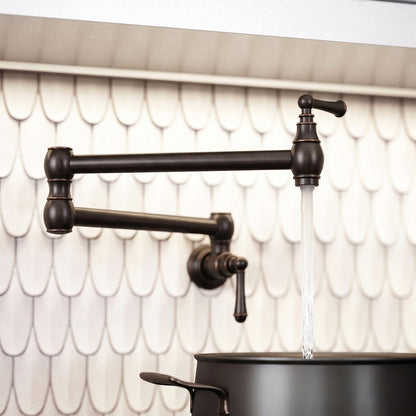 Kempton Traditional Kitchen Pot Filler Tap Deep Bronze