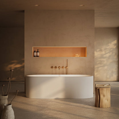 Lusso Light Ravenna AirWave Polished White Freestanding Air Spa Bath 1700mm
