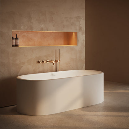 Lusso Light Ravenna AirWave Polished White Freestanding Air Spa Bath 1700mm