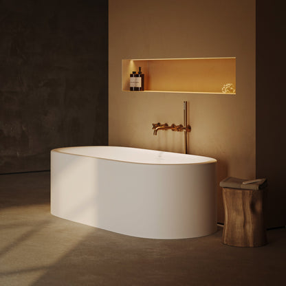 Lusso Light Ravenna AirWave Polished White Freestanding Air Spa Bath 1700mm