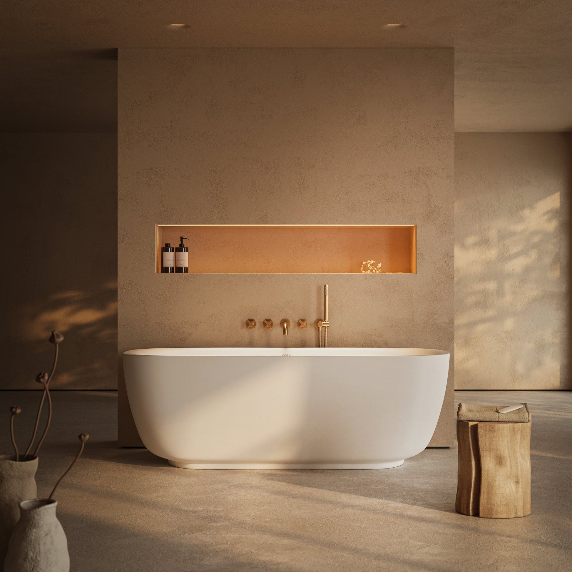 Lusso Light Trocadero AirWave White Freestanding Air Spa Bath 1700mm