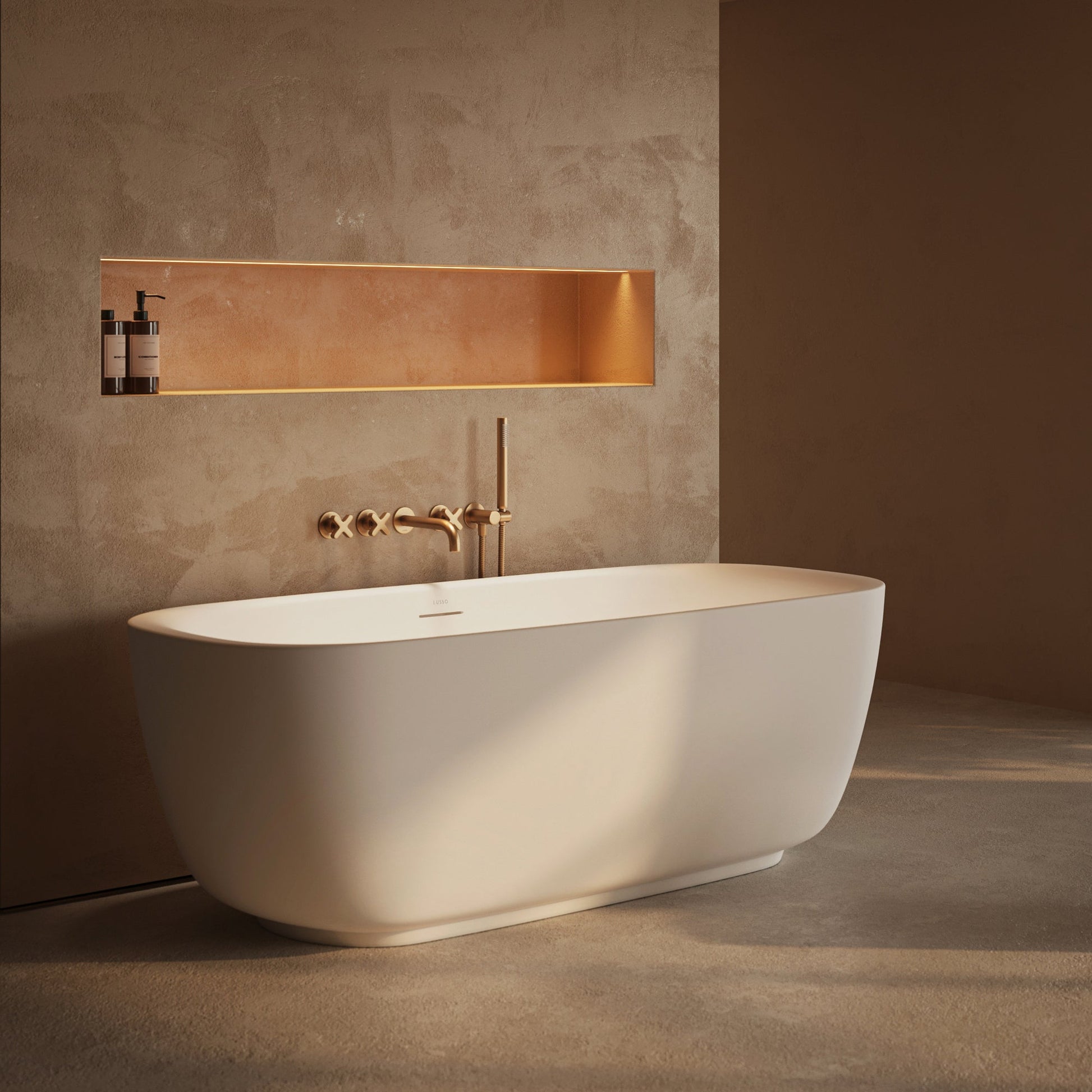 Lusso Light Trocadero AirWave White Freestanding Air Spa Bath 1700mm