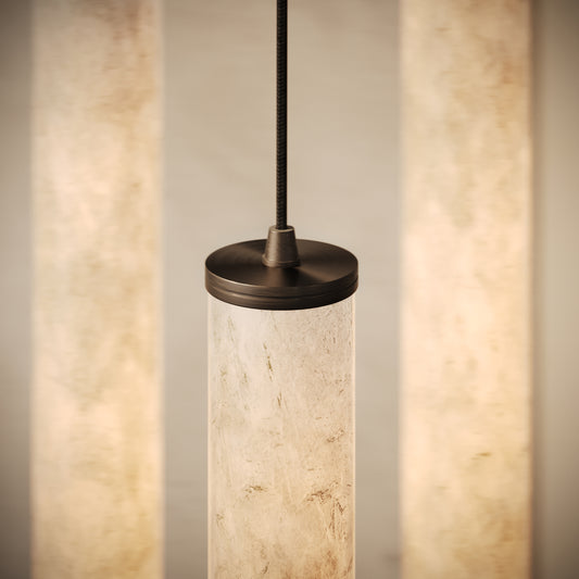 Luminosa Alabaster LED Pendant Light Deep Bronze 400mm