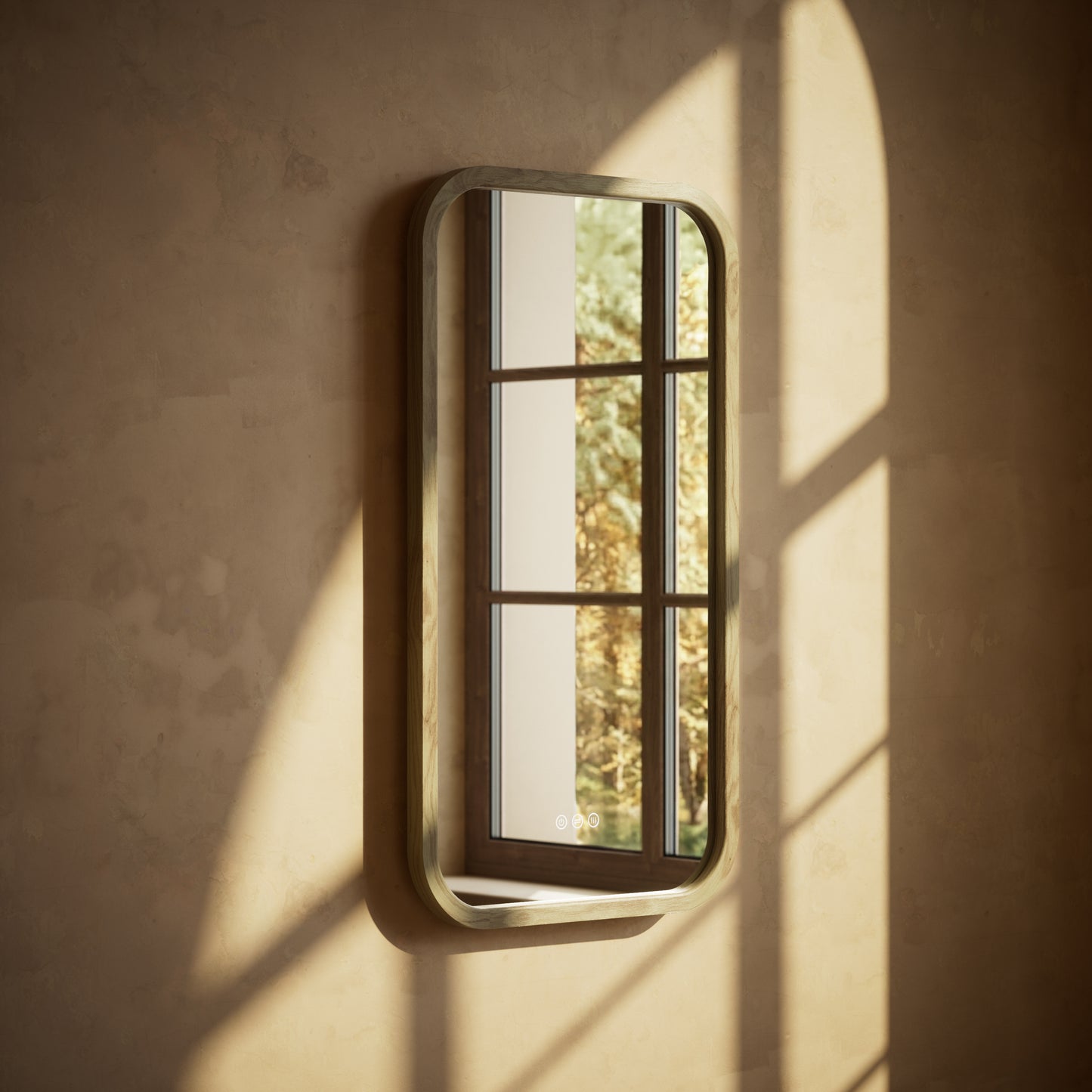 La Maison White Oak Backlit LED & Demister Mirror 500mm