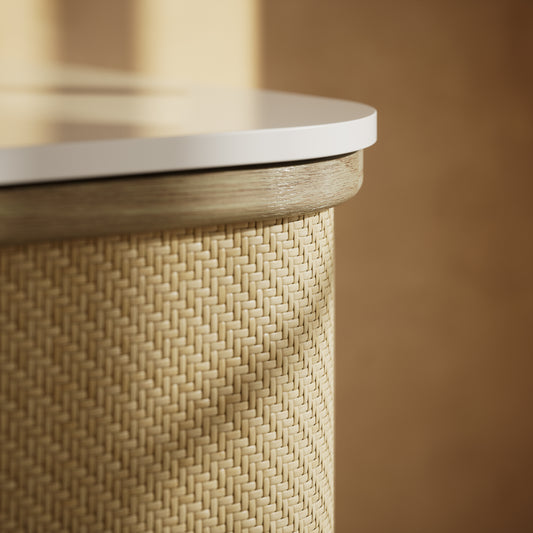 La Maison White Oak Rattan Wall Hung Vanity Unit 1200mm