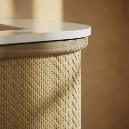 La Maison White Oak Rattan Wall Hung Vanity Unit 800mm