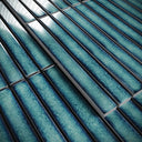 Linear Aqua Gem Blue Glazed Porcelain Mosaic Tile Sample