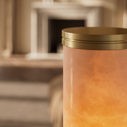 Chloe Alabaster & Brushed Gold LED Floor Lamp