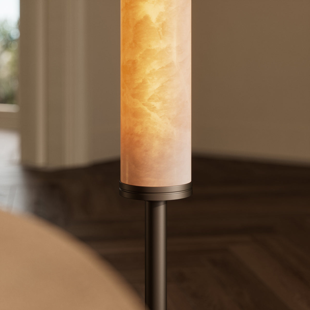 Chloe Alabaster & Deep Bronze LED Floor Lamp