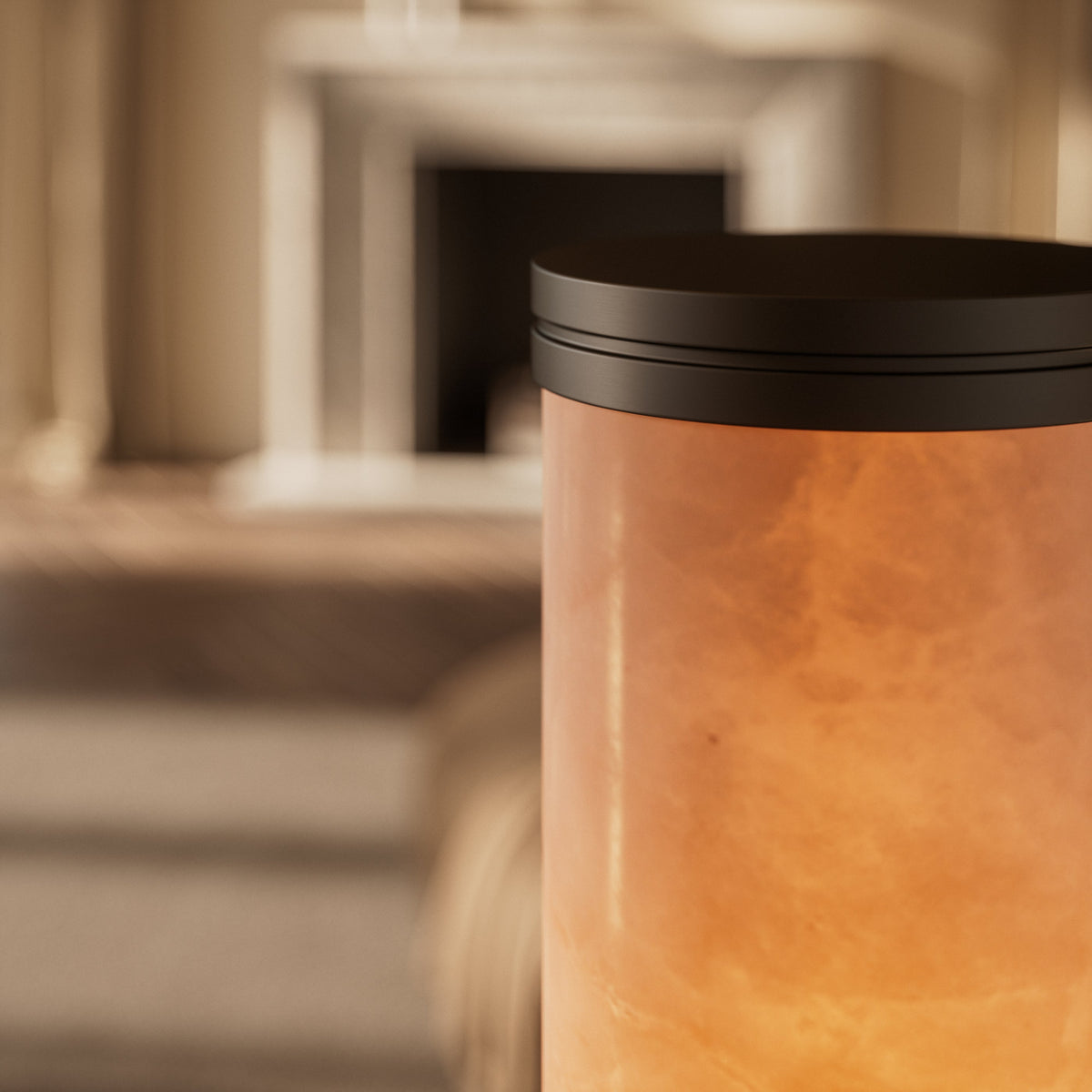 Chloe Alabaster & Deep Bronze LED Floor Lamp