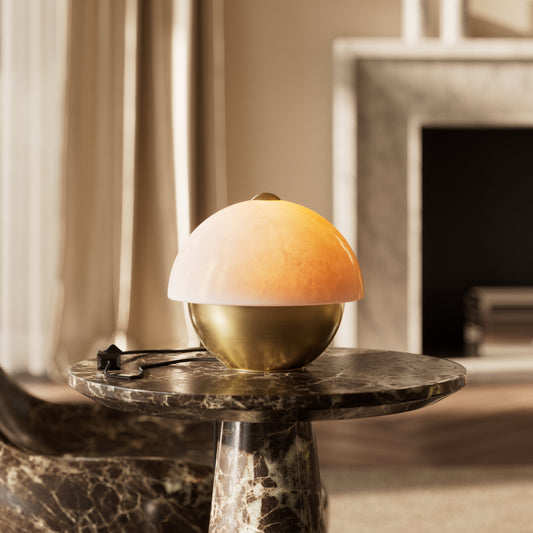 Gia Alabaster & Brushed Gold Table Lamp