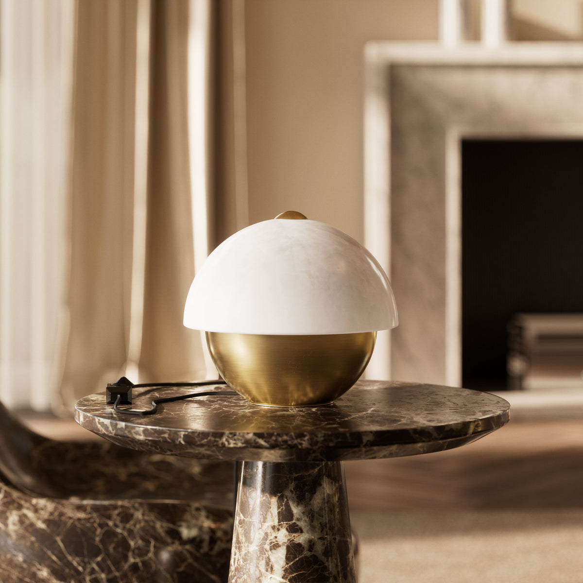 Gia Alabaster & Brushed Gold Table Lamp
