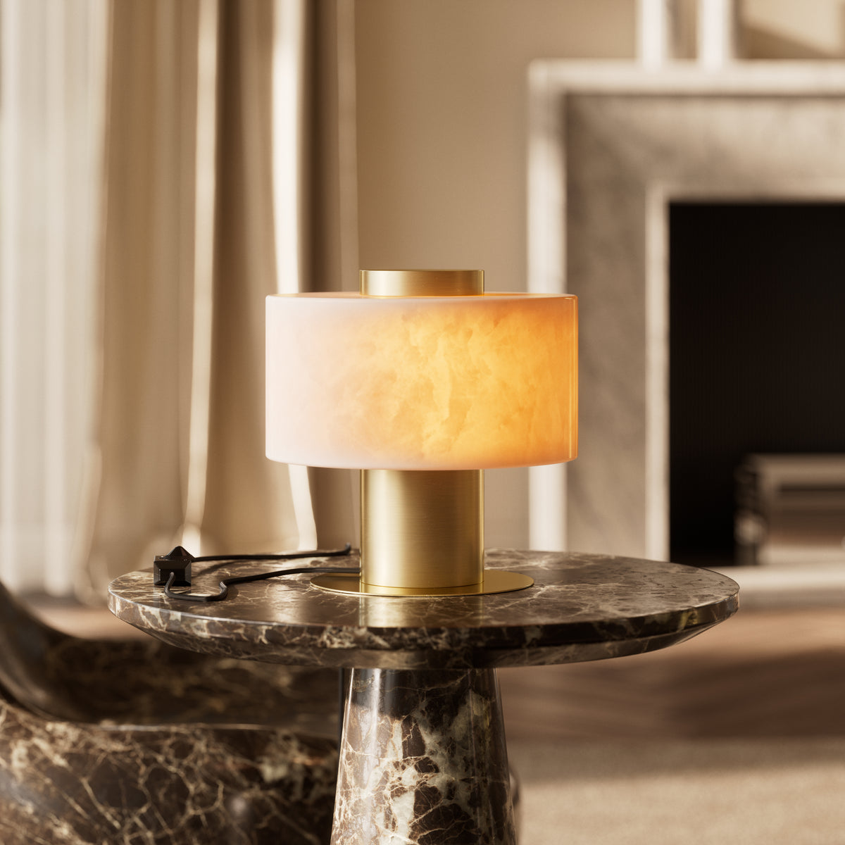 Odette Alabaster & Brushed Gold Table Lamp