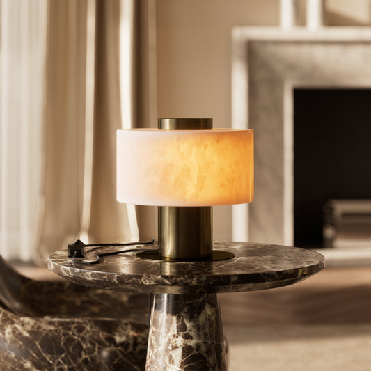 Odette Alabaster & Burnished Brass Table Lamp