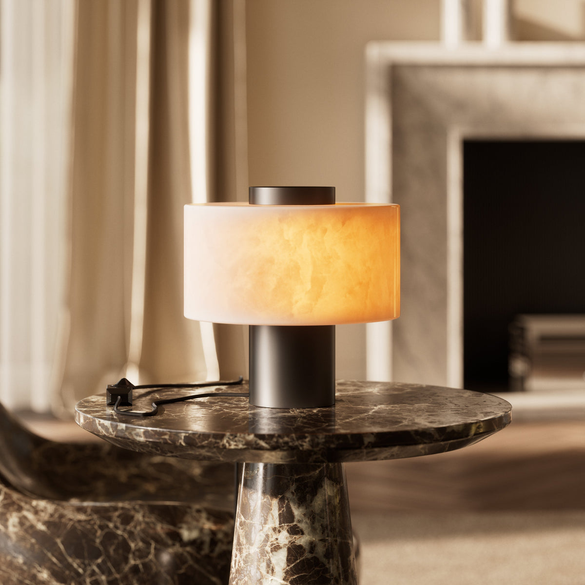 Odette Alabaster & Deep Bronze Table Lamp