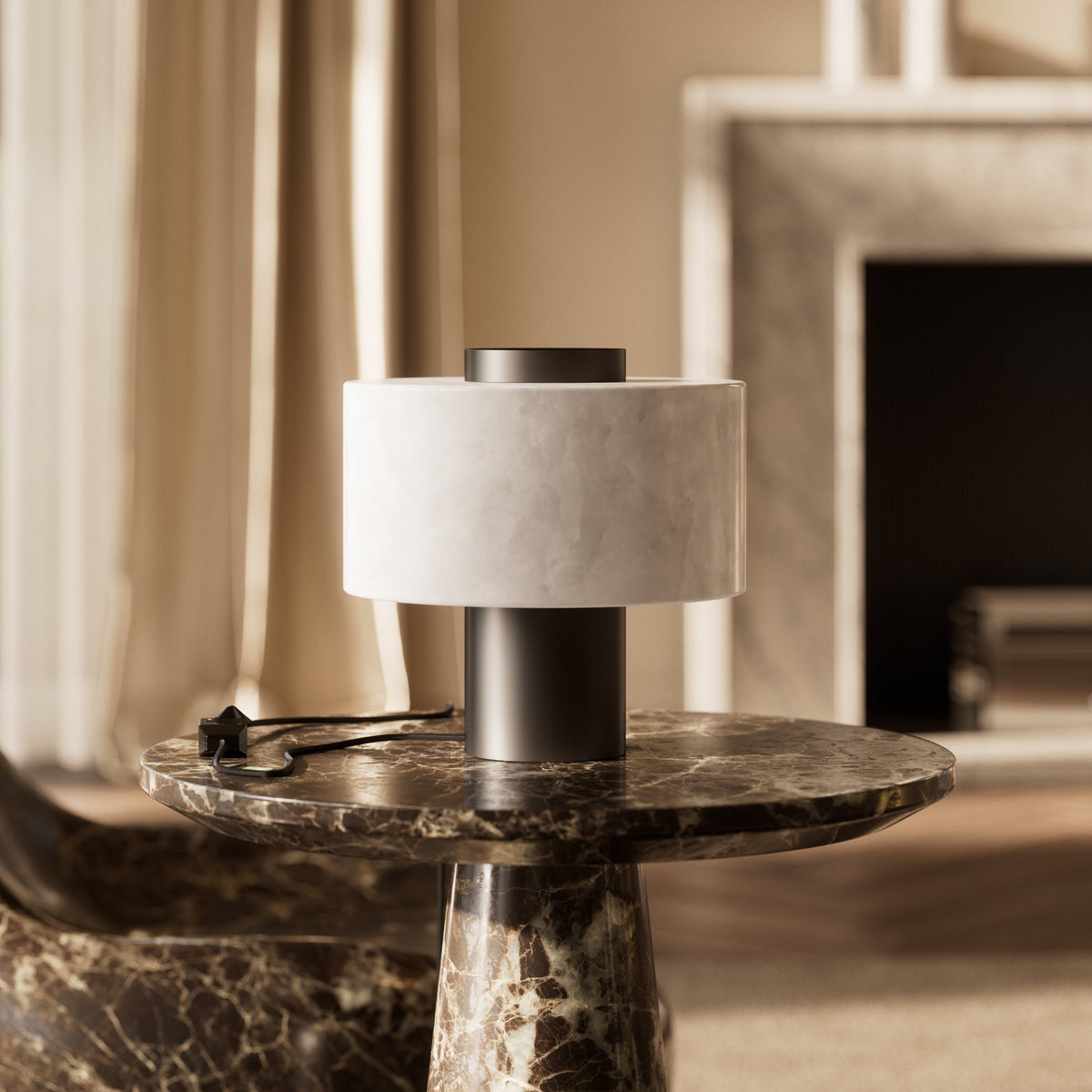 Odette Alabaster & Deep Bronze Table Lamp