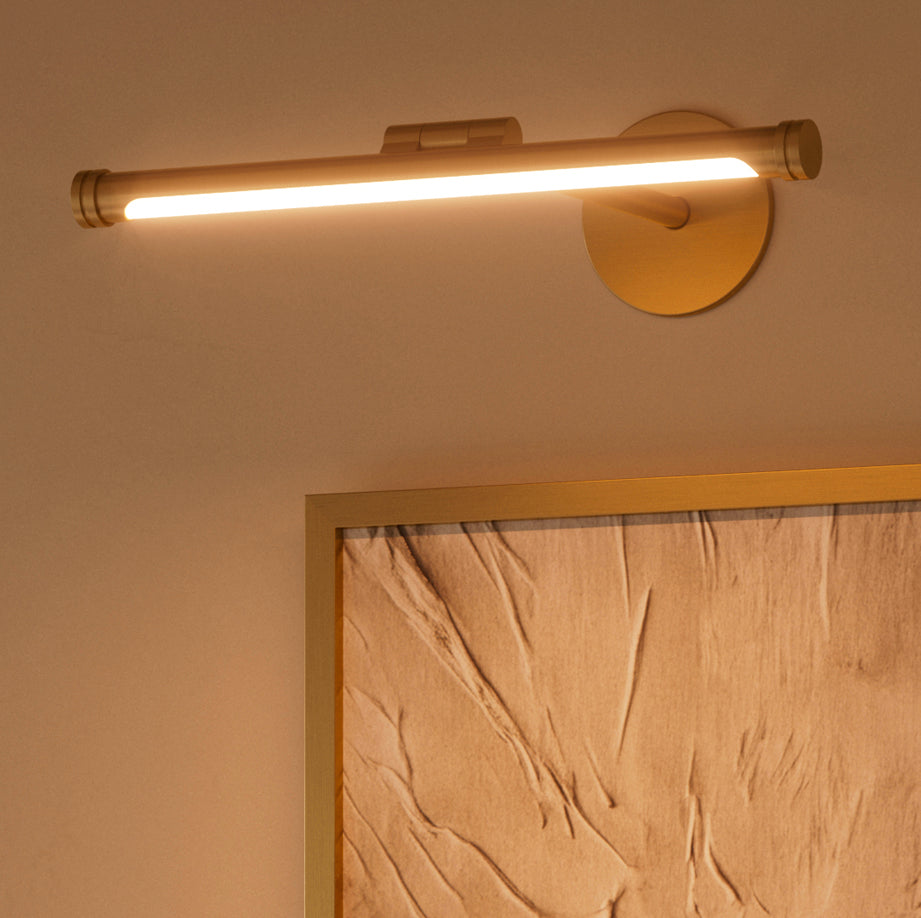 Louvre Brushed Gold Dimmable LED Picture Light 300mm