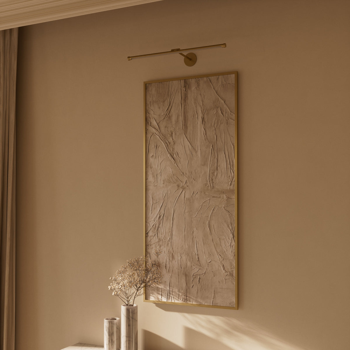 Louvre Brushed Gold Dimmable LED Picture Light 600mm