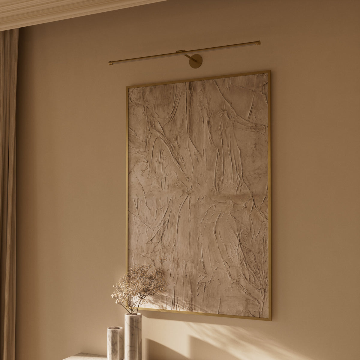 Louvre Brushed Gold Dimmable LED Picture Light 900mm