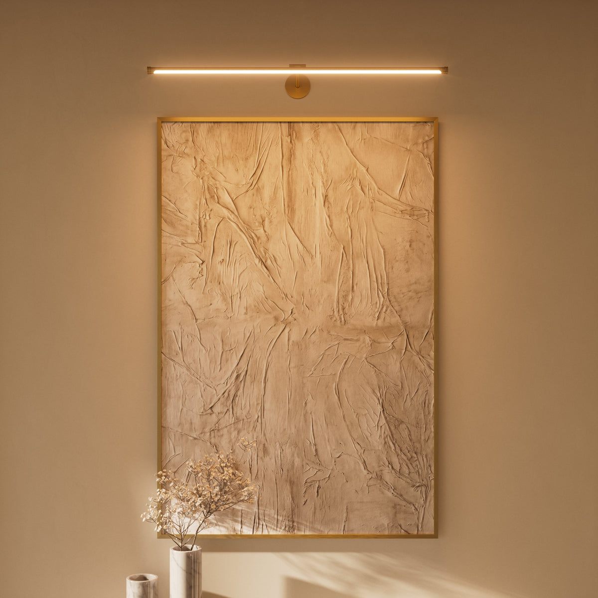 Louvre Brushed Gold Dimmable LED Picture Light 900mm