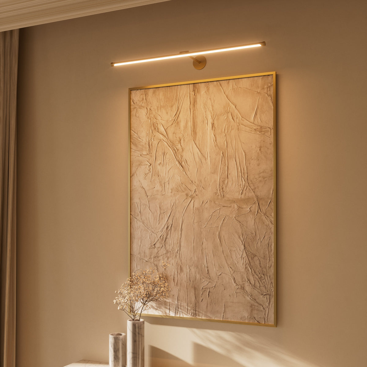 Louvre Brushed Gold Dimmable LED Picture Light 900mm