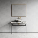 Lomazzo Arabescato Marble Countertop Matte Black Vanity Unit 1000mm