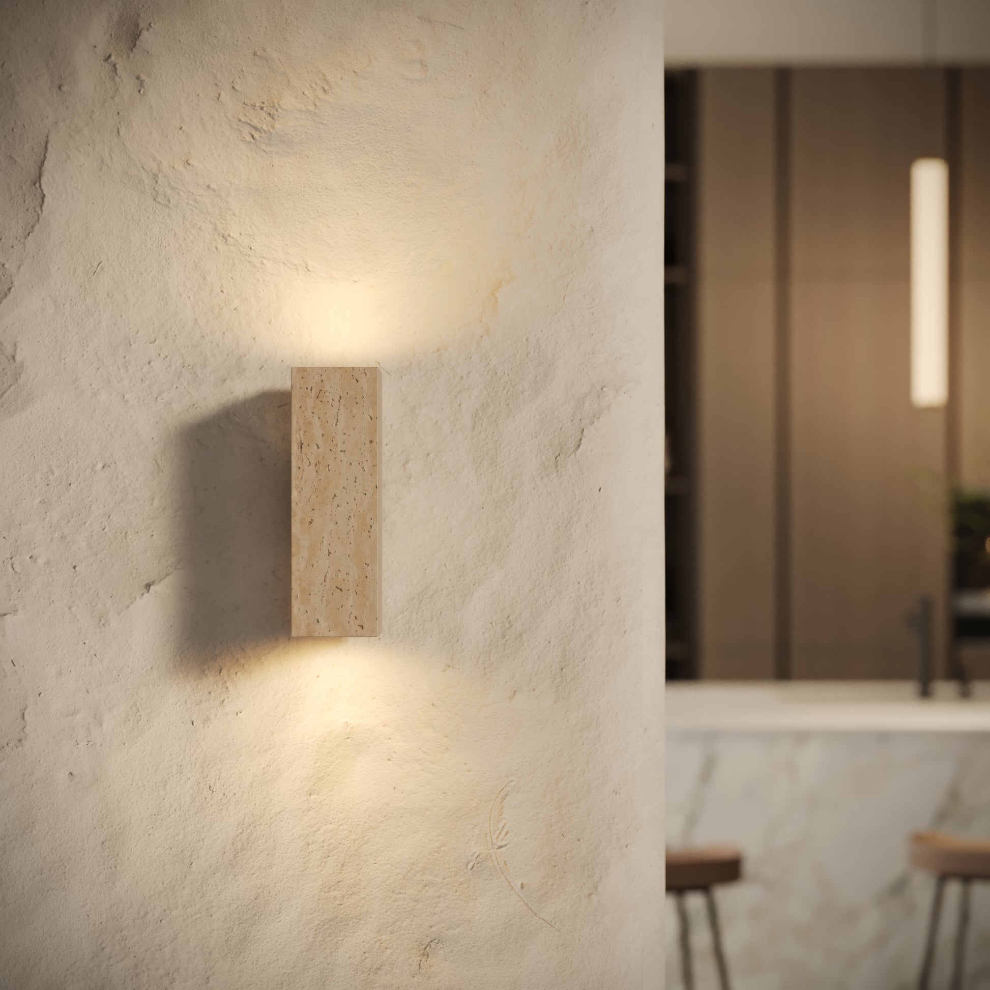 Lumina Travertine Wall Sconce Light 250mm