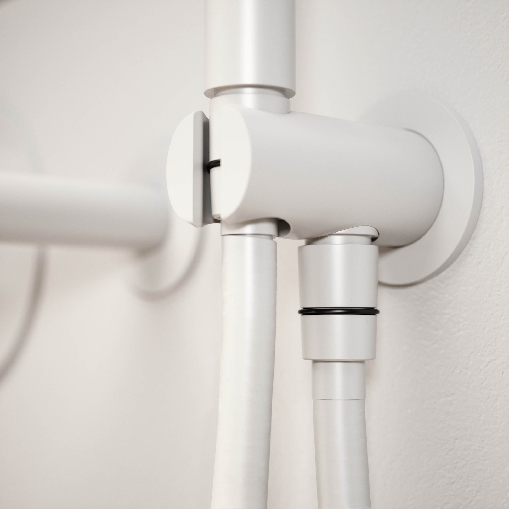 Luxe Silk Matte White Wall Mounted Bath Shower Mixer Tap