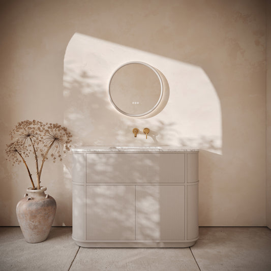 Cheval Velvet Beige Floorstanding Vanity Unit with Basin 1200mm