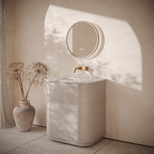 Cheval Velvet Beige Floorstanding Vanity Unit with Basin 800mm