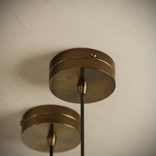 Luminosa Alabaster LED Pendant Light Burnished Brass 400mm