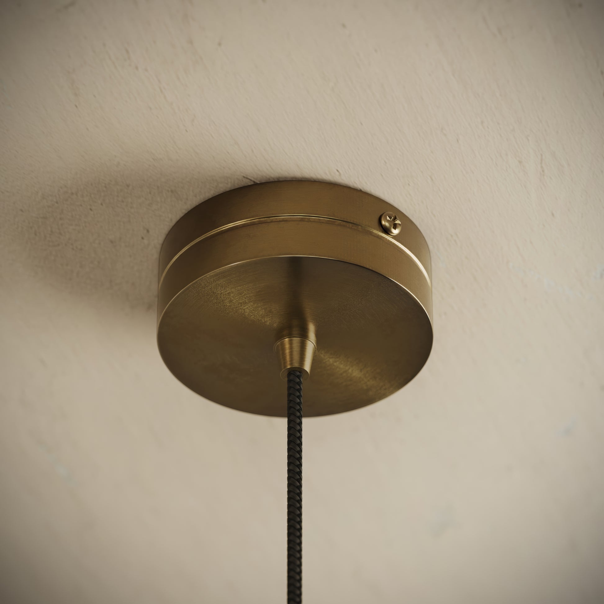 Luminosa Alabaster LED Pendant Light Burnished Brass 600mm