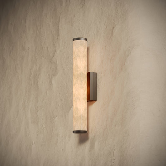 Alabastro Alabaster LED Wall Sconce Light With Deep Bronze Fittings 400mm