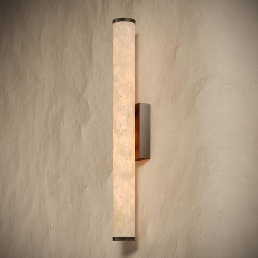 Alabastro Alabaster LED Wall Sconce Light With Deep Bronze Fittings 600mm