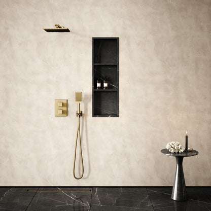 Almara Pietra Grey Marble Bathroom Shower Niche 900mm