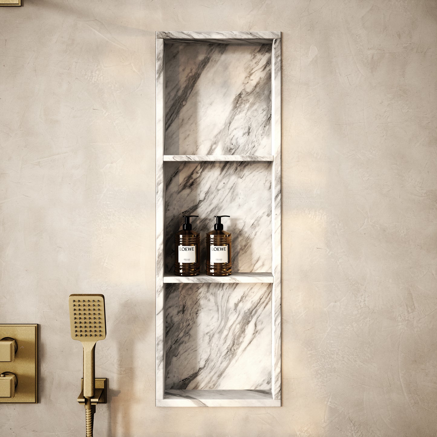 Almara Volakas Marble Bathroom Shower Niche 900mm