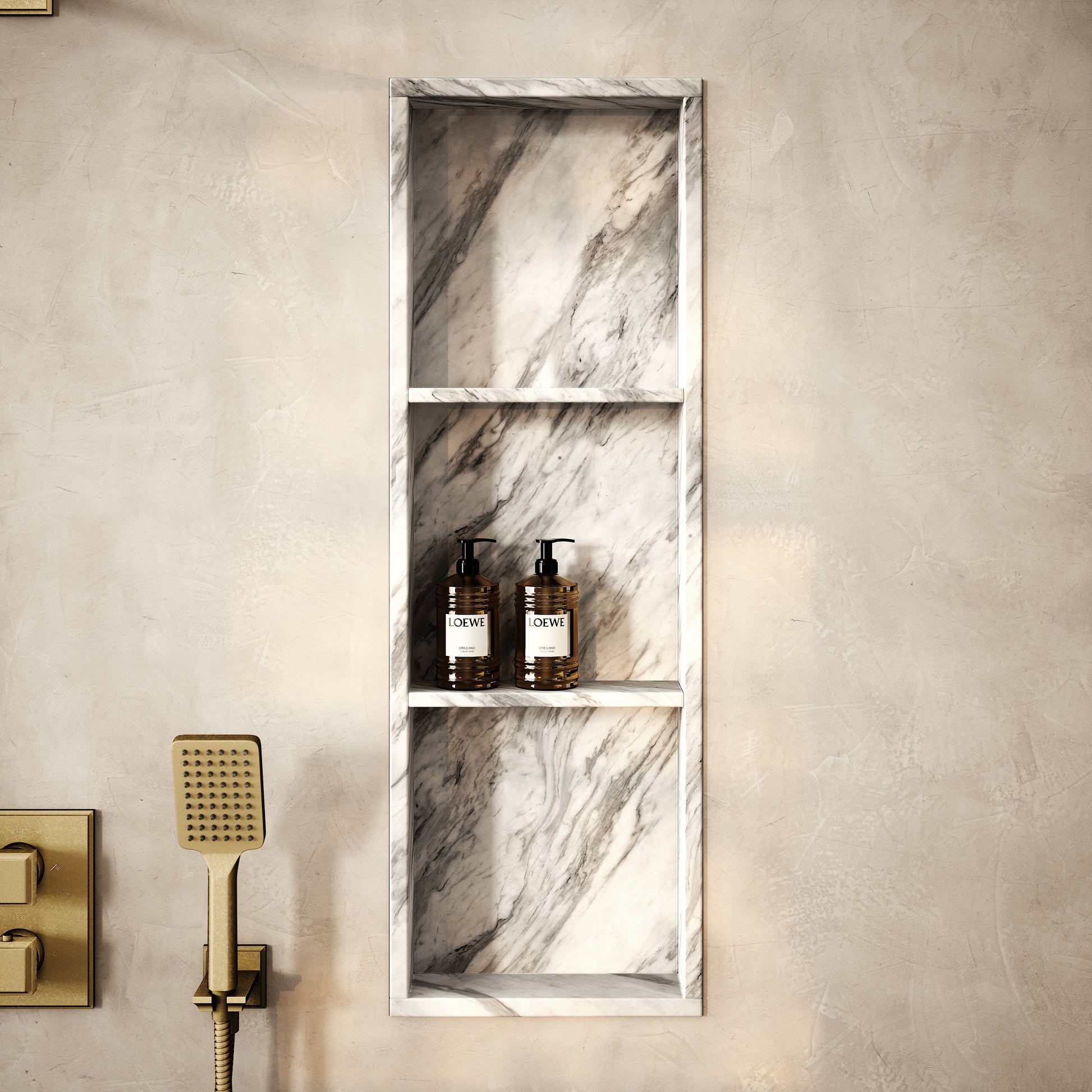 Almara Volakas Marble Bathroom Shower Niche 900mm